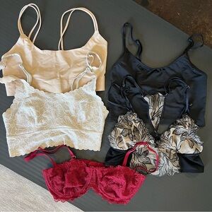 Urban Outfitters Black and Cream Lace Bras Intimates NEW